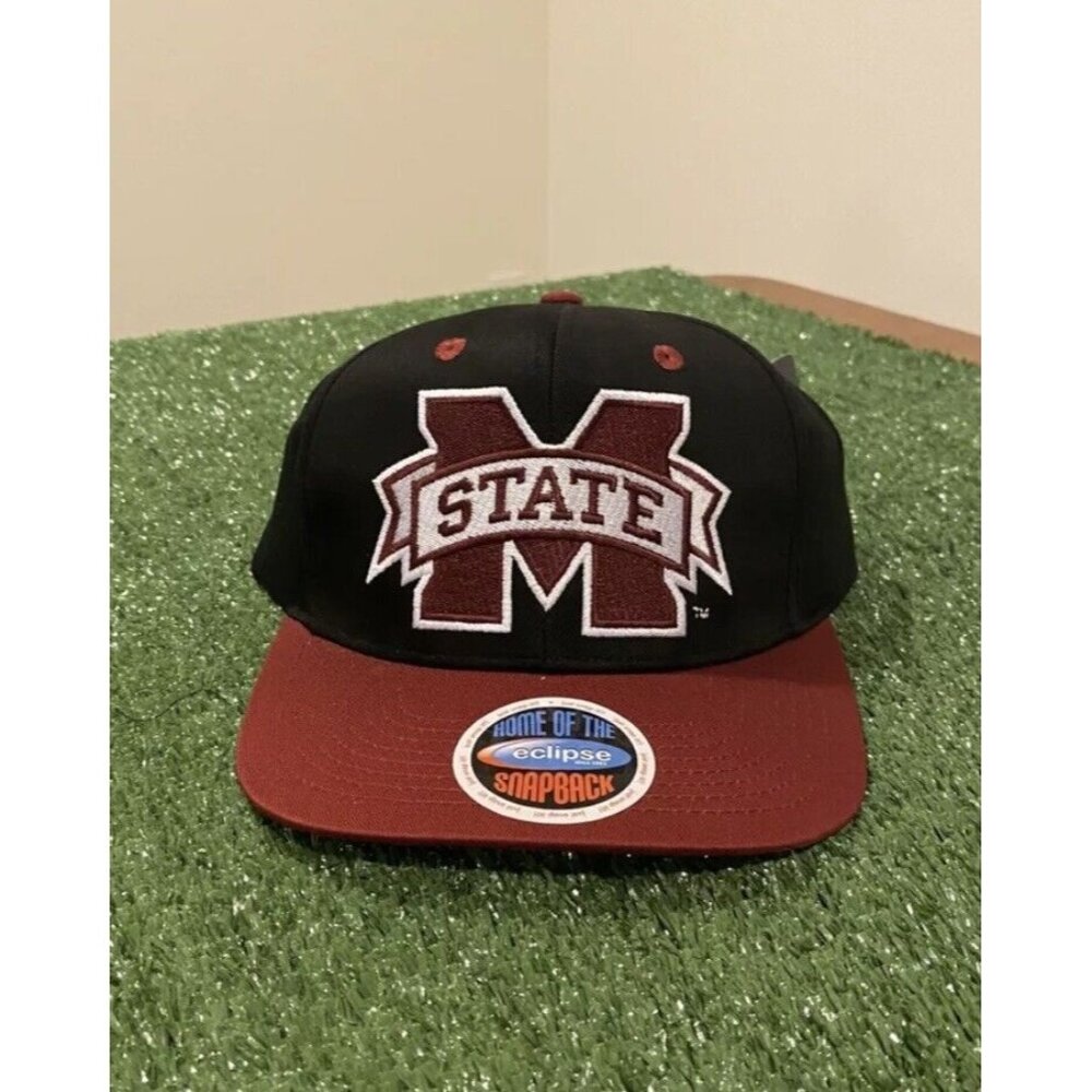 Mississippi State Bulldogs hat cap snap back black maroon new MSU mens Y2K